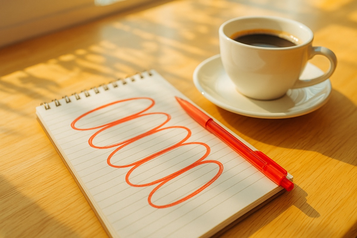 A to-do list with five urgent items circled in red