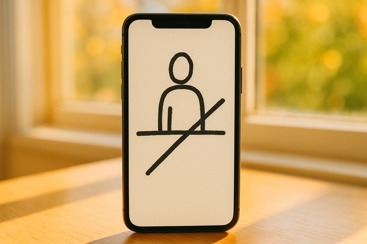 A simple hand-drawn "do not disturb" sign concept on a phone screen